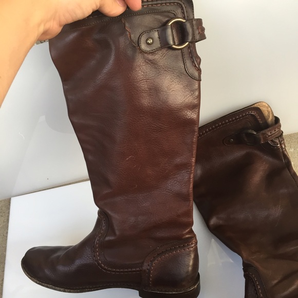 Frye leather tall brown boots Sz 9.5 - Picture 2 of 4