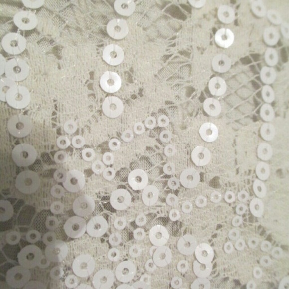 White sequin and lace tank, size medium - Picture 3 of 4