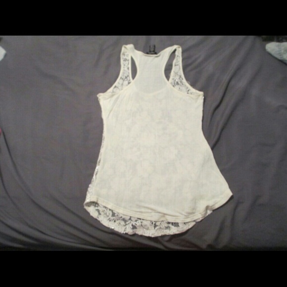 White sequin and lace tank, size medium - Picture 4 of 4