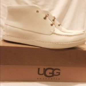 White Leather Chukkas