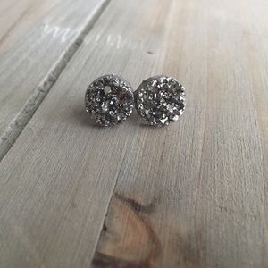 Grey Druzy Style Earrings