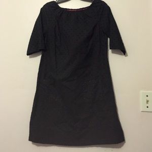 Navy dress with pockets and pink underlayer