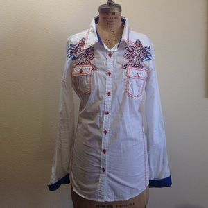Roar brand decorated western shirt