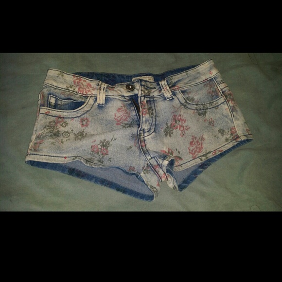 Floral Jean Shorts. Never Worn. No Tags
