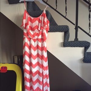 HeartSoul coral chevron maxi dress