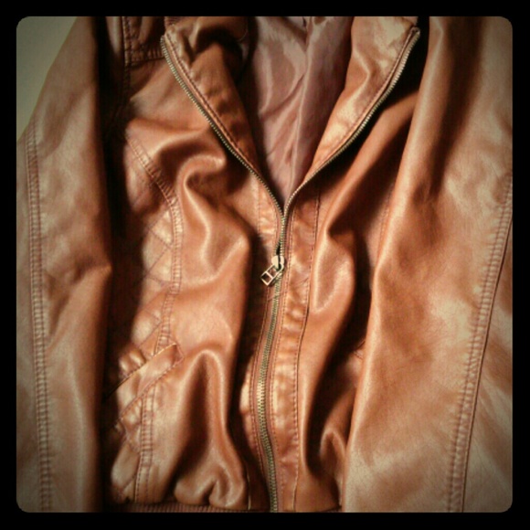 Brown leather jacket