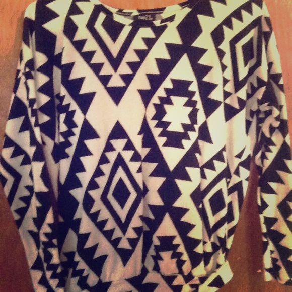 Black and white patterned sweater