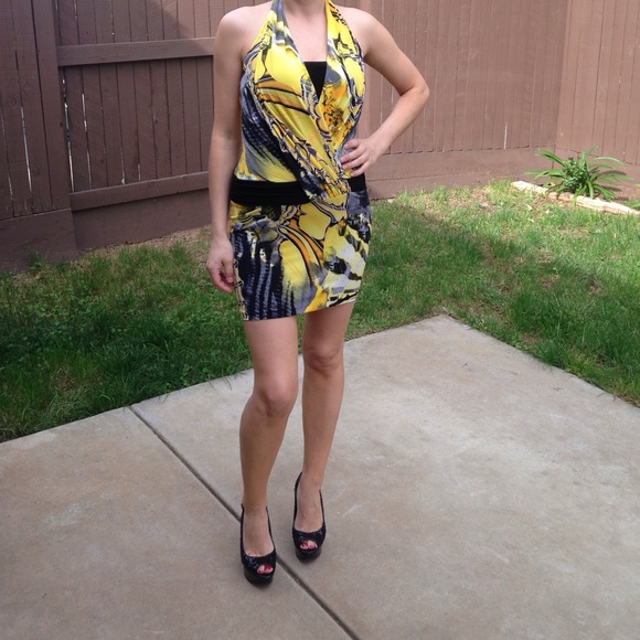 Cache dress yellow and black