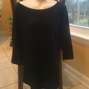 Roxy 3/4 sleeve black top