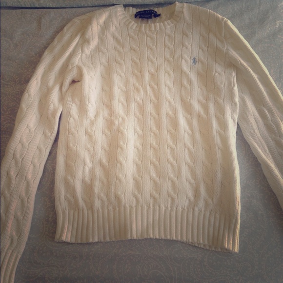 White long sleeved Ralph Lauren sweater
