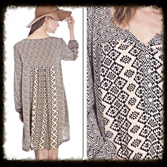 ❤️NWT/Umgee/Hi/Lo/Tunic or Dress/Tribal Print/Sm - Picture 2 of 4