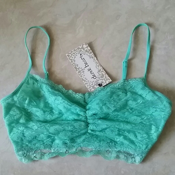 Mint green lace bralette