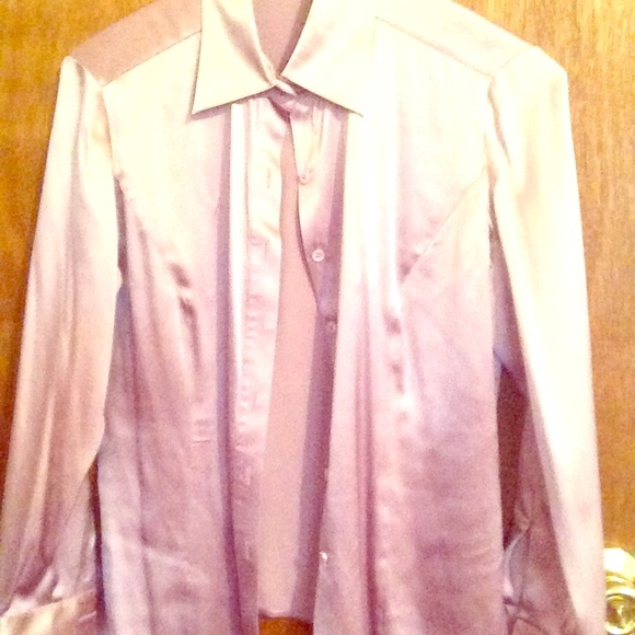 Lavender silk button up top