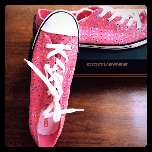 Size 10 Pink Converse with Purple Stitching