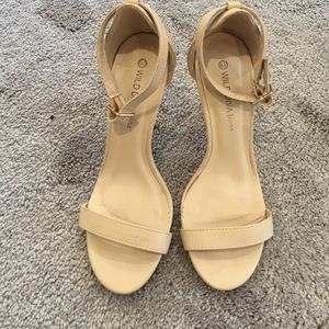 Beige strap heels