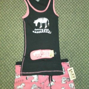 *Bundle* Pink and black zebra pj set