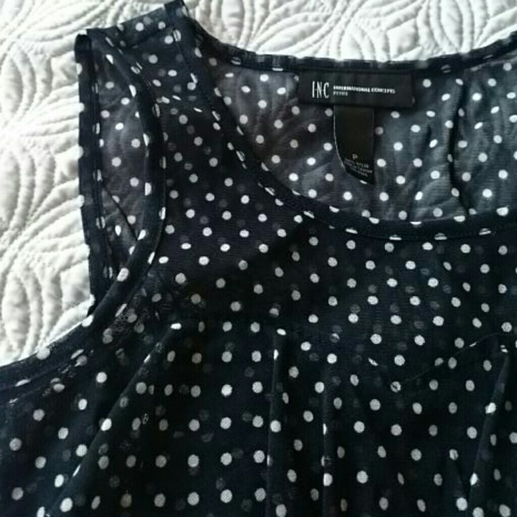 Navy Polka Dot Ruffled Tank - Picture 4 of 4