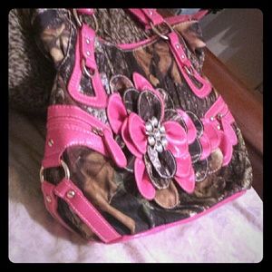 Pink camo purse
