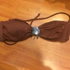 Burgundy bathing top and pink top Greg bralette