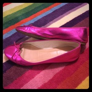 J. Crew metallic pink leather ballet flat