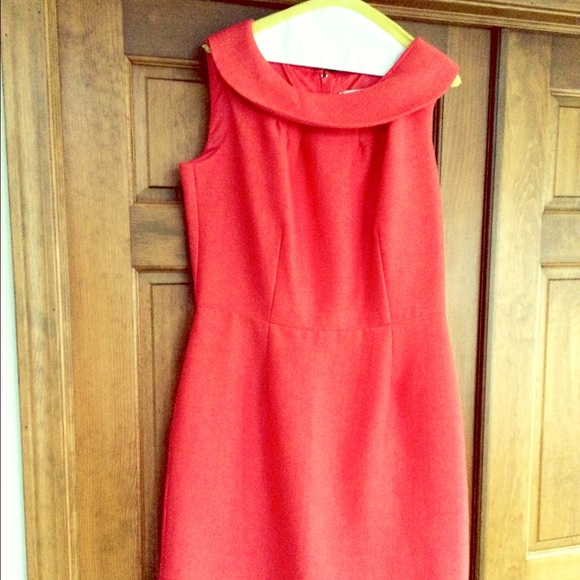 Coral shift dress