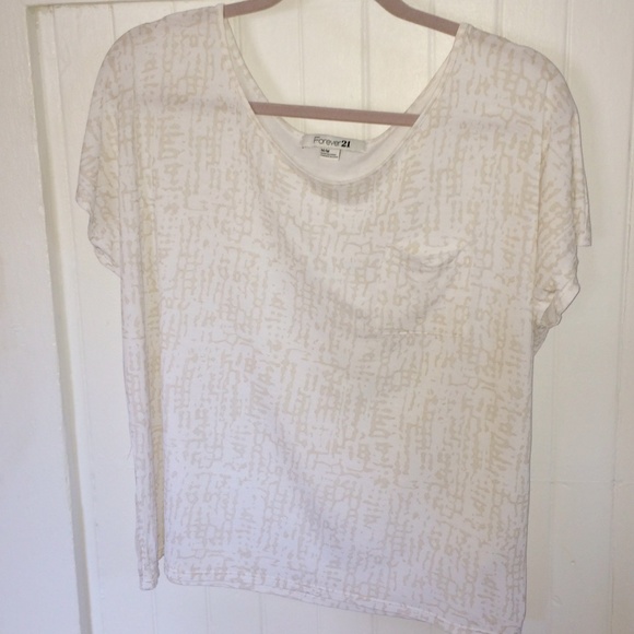 Forever21 white and light gold top - Picture 1 of 2