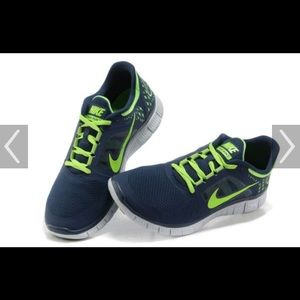 ISO Blue and lime green Nike free size 9