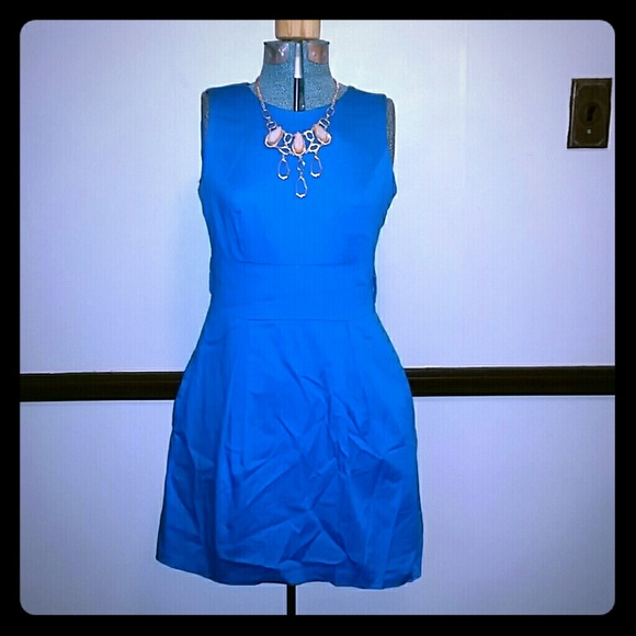 Teal Fit and Flare Pocket Dress