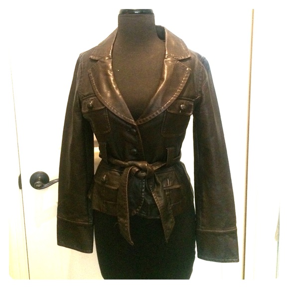 ESPRESSO BROWN FAUX LEATHER JACKET