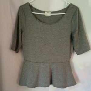 Peplum grey top