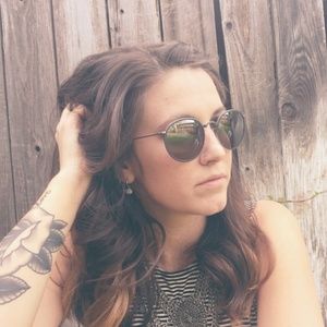 Raybans round folding sunglasses