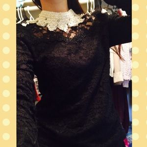 Black lace sweater.