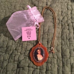 Tarina Tarantino Lucite Cameo Necklace Pendant