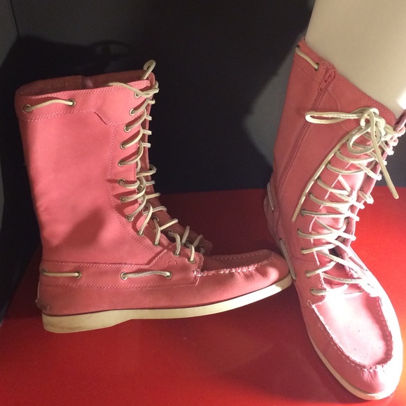 Pink high top sneaker