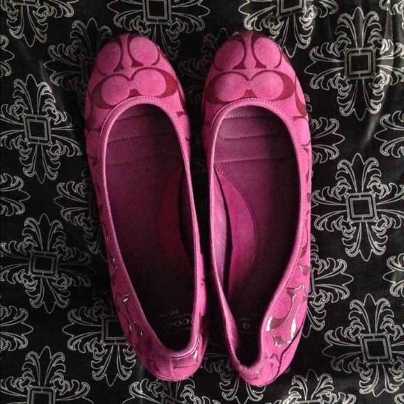 Magenta Coach flats