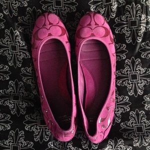 Magenta Coach flats
