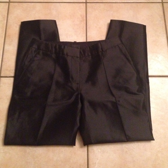 💖 NWT J. Crew Black Cropped Silk Blend Slacks - Picture 3 of 5