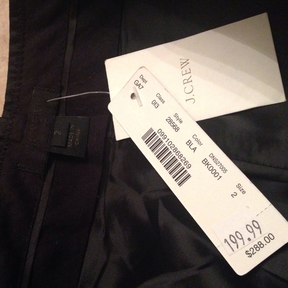 💖 NWT J. Crew Black Cropped Silk Blend Slacks - Picture 5 of 5