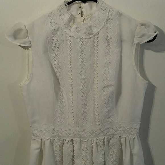 Vintage White Eyelet Lace Sundress