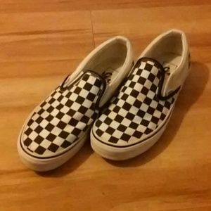 Checkered Vans Slip-Ons