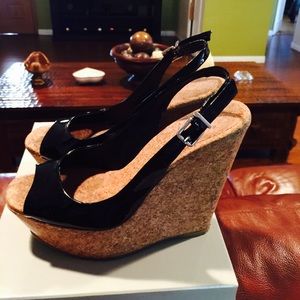 Black patent platform.