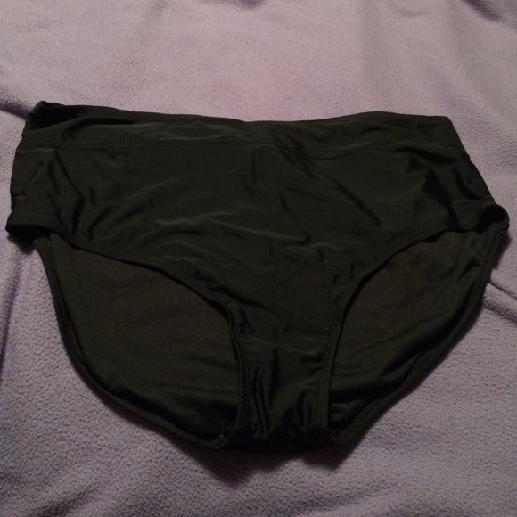 Black bikini bottom only.