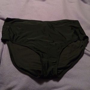 Black bikini bottom only.