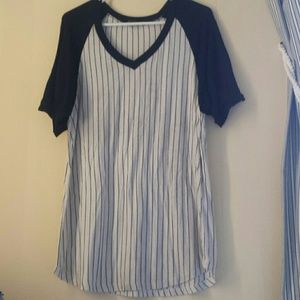 Striped Baseball T Shirt Dress