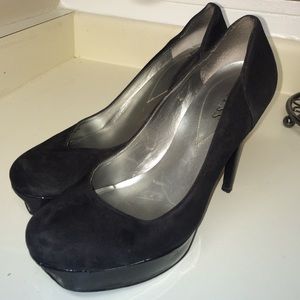 Black suede guess heels