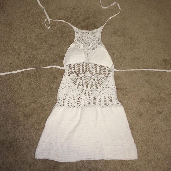 Hand made white crochet dress.