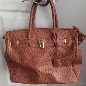 Faux ostrich purse
