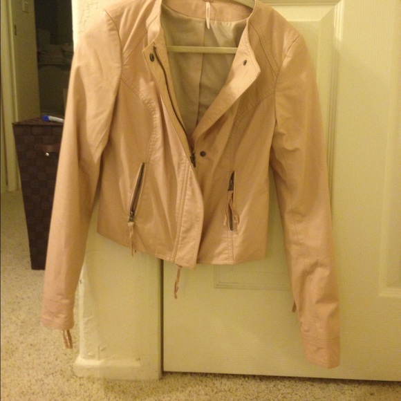 Free People pink leather jacket