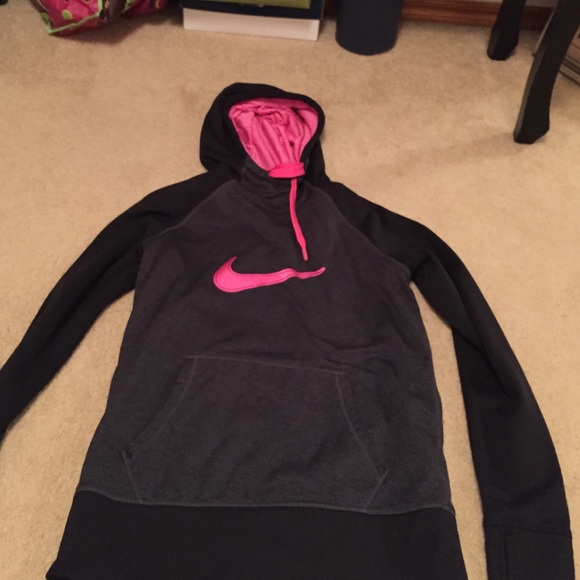 Black & pink Nike hoodie