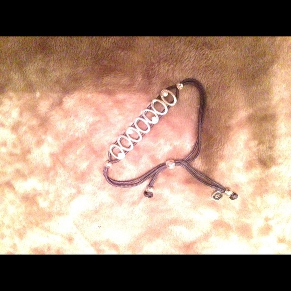 SILPADA silver & black silk cord bracelet